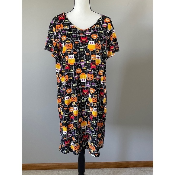 Halloween owl sleepwear night gown dress tunic new with tags XL 14-18 mumu - Picture 1 of 12